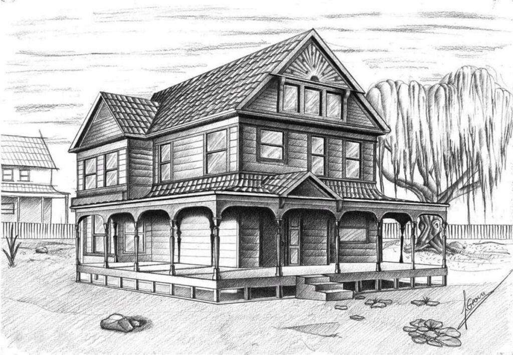 Як намалювати будинок - вчимося малювати будинок поетапно, казковий будинок і дивимося відео