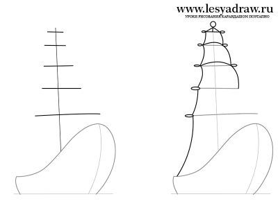Як намалювати корабель - вчимося малювати корабель в морі і космічний корабель