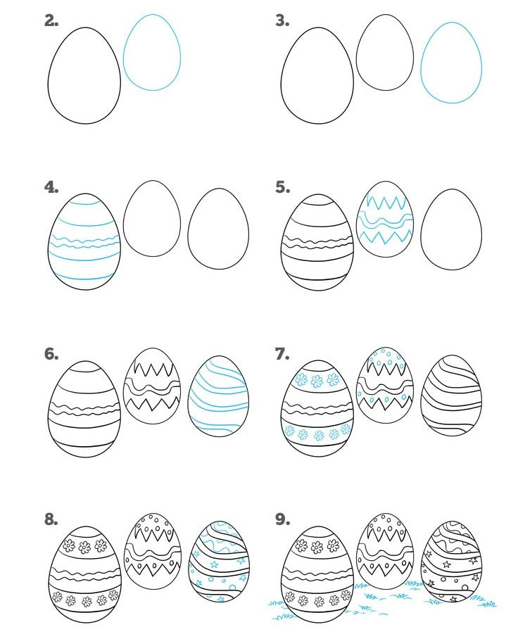 Як намалювати писанку на папері олівцем - малюємо красиві писанки